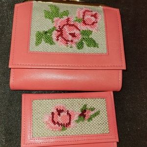 VINTAGE PRINCESS GARDNER PINK EMBROIDERY ROSE CLUT